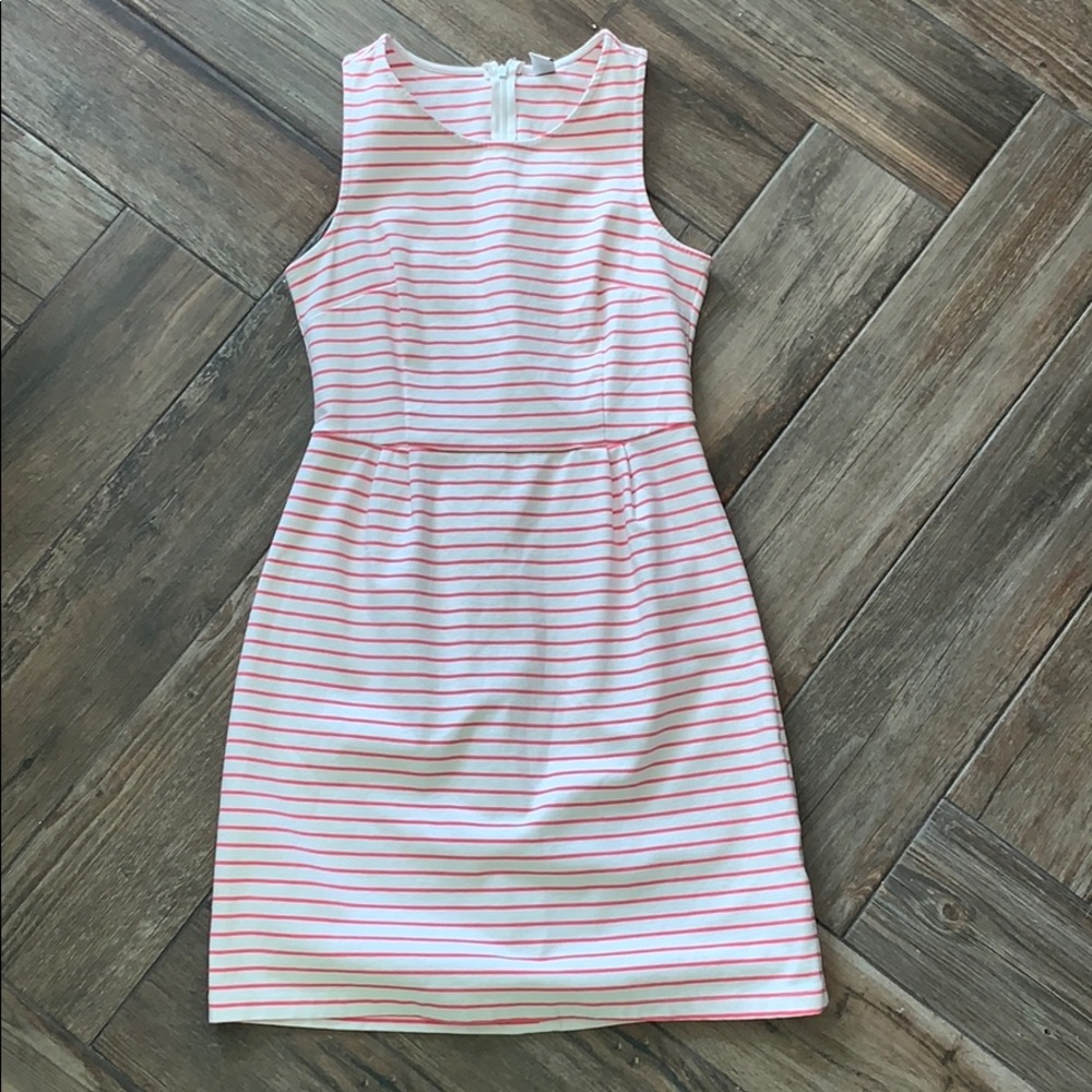 Pink and white racerback midi A line dress
